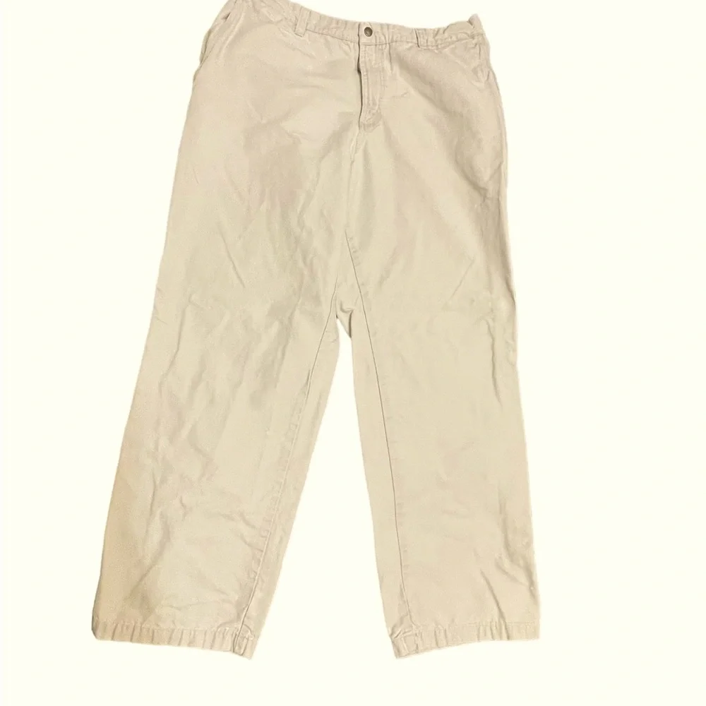 Men’s Columbia Cream Cargo Canvas Pants Size 36W30L Excellent Used Condition
